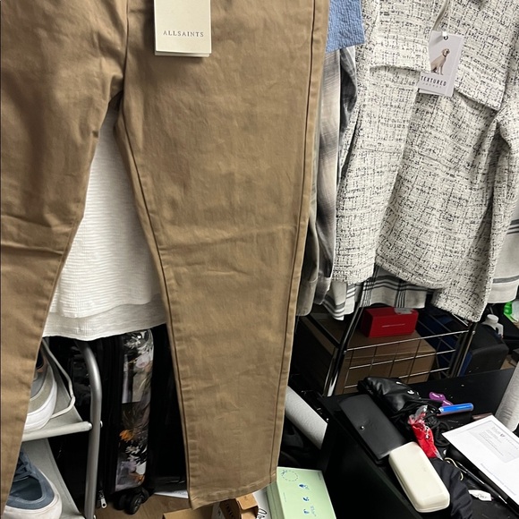 All Saints Men's Moorland Brown Chinos - Picture 4 of 7